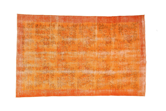 Orange Carpet Rug, Overdye Turkish Rug, Vintage Rug, Rug 5x7 Area, Boho Decor, Bedroom rug ,Eclectic decor ,Living Room Rug ,3699