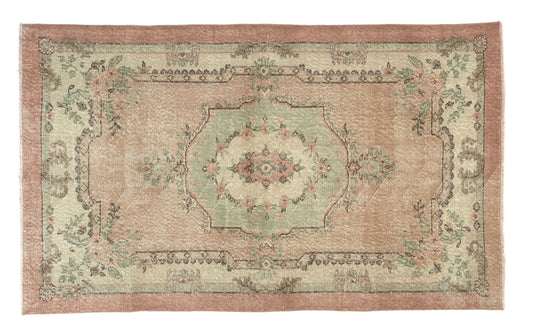 Turkish Oushak Rug, Vintage Faded Rug, Handmade Anatolian Rug, Area Carpet Rug, Ethnic Rug, Wool Rug, Bohemian Rug, Nursery Rug,8676