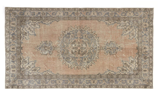 Turkish Oushak Rug, Vintage Area Rug, Anatolian Wool Rug, Handmade Carpet Rug, Traditional Antique Rug, Unique Rustic Rug, 8681