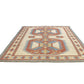 Turkish Rug Beige, Geometric Vintage rug, Oushak rug 7x10, Handmade Area rug, Carpet rug, Dining room rug ,Area rug 7x10, 5888