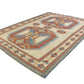 Turkish Rug Beige, Geometric Vintage rug, Oushak rug 7x10, Handmade Area rug, Carpet rug, Dining room rug ,Area rug 7x10, 5888