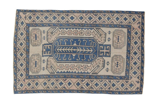 Scandinavian Decor, Geometric Oushak Rug, Area rug 5x8, Turkish Rug Neutral, Vintage Carpet rug, Coastal decor, Bedroom rug, Nursery, 7389