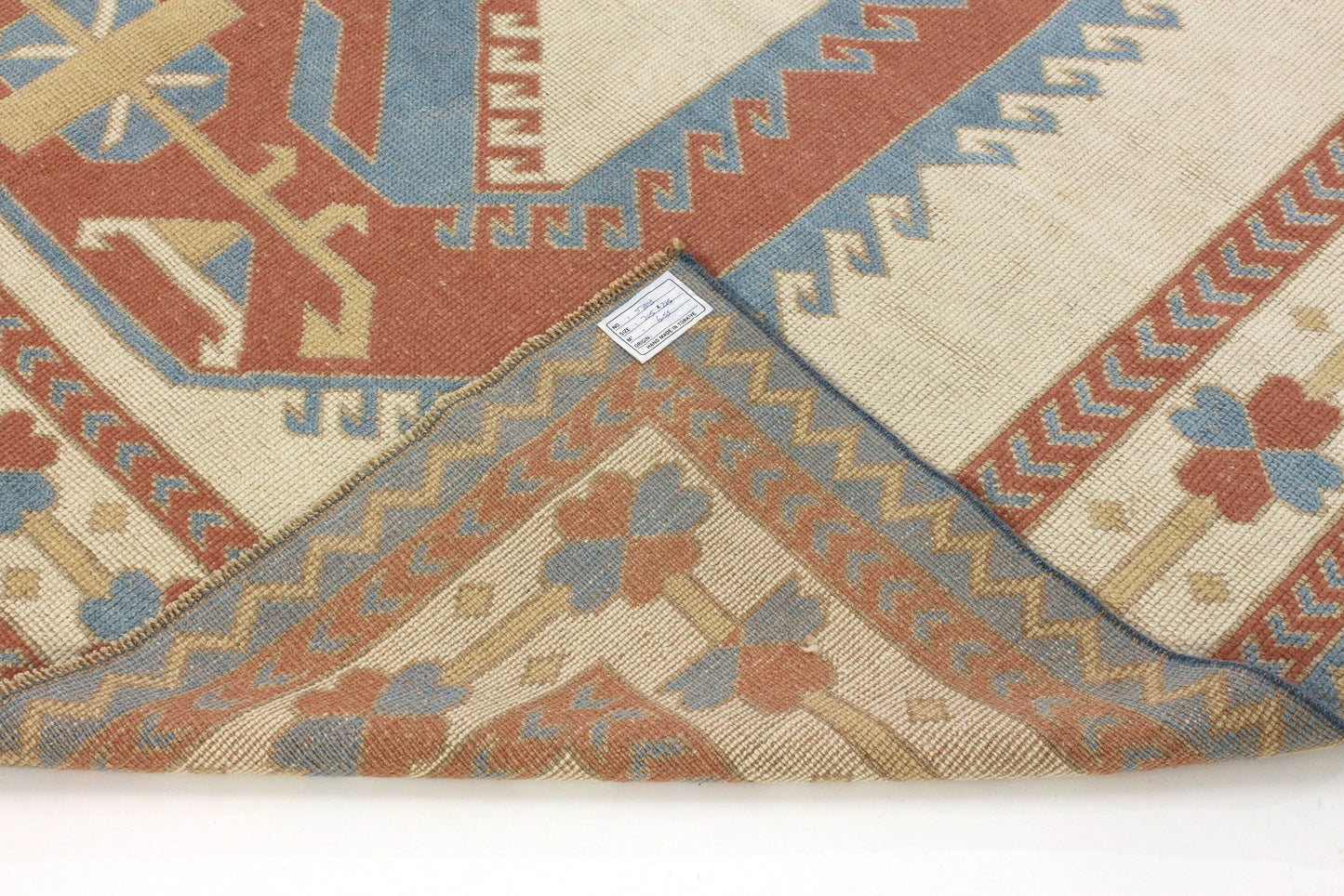 Turkish Rug Beige, Geometric Vintage rug, Oushak rug 7x10, Handmade Area rug, Carpet rug, Dining room rug ,Area rug 7x10, 5888