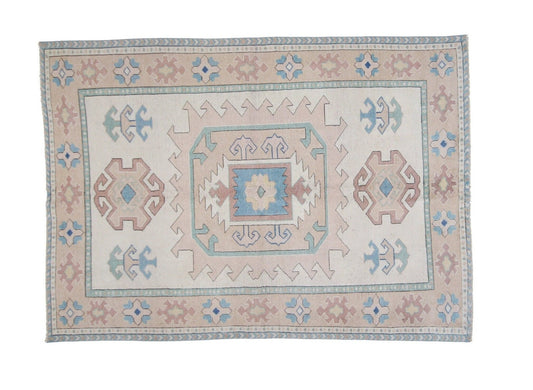 Oushak Carpet rug, Turkish Rug, Vintage rug, Handmade rug, Wool Rug, Coastal decor, 6x8 Turkish Vintage rug, Living room Rug, 7302