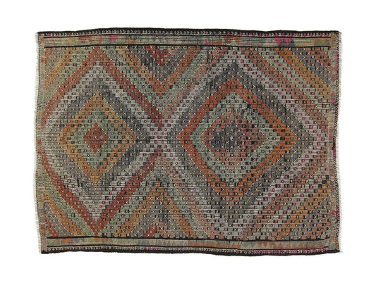 Kilim Rug, Turkish Kilim, Vintage Kilim, Kilim Rug, Rustic Rug, Traditional Rug, Neutral Rug, Organic Rug, Floor Rug, Kilim Rug 6x8, 8189
