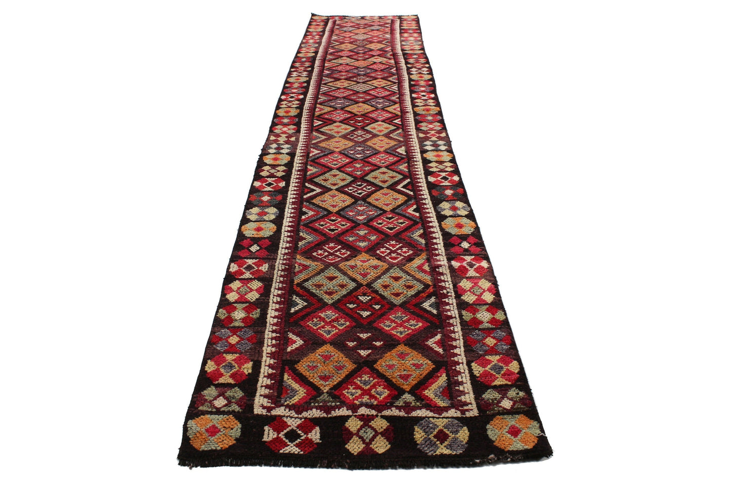 Extra Long Carpet Runner Rug, 3x14 Rug Runner, Turkish Vintage Oushak Runner, Bohemian, Entryway Rug, Made in Anatolia, Runner, 6389