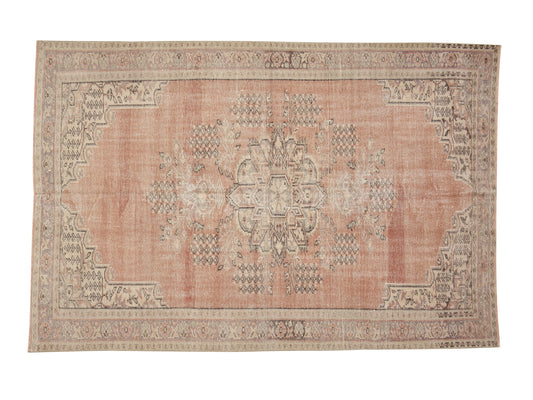 Oushak Handmade Area Rug, Turkish Vintage Eclectic Rug, Anatolia Rug, Neutral Faded Rug, Bohemian Rug, Living Room Rug, Rug 6x8, 11555