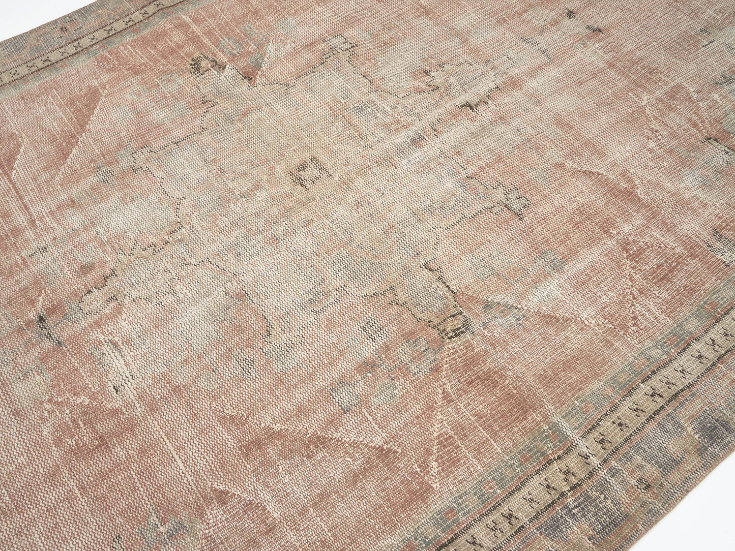 Handmade Vintage Rug, Turkish Oushak Antique Rug, Area Faded Rug, Neutral Floor Rug, Office Rug, Scandinavian Rug,Turkey Rug, Rug 6x8, 12057