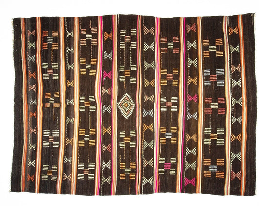 Faded Kilim Rug, Turkish Vintage Kilim, Kilim Rug 6X9, Flat Weave Rug, One of a Kind Rug, Handmade Kilim Rug, Area Eclectic Kilim Rug, 1986