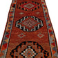 Sun faded Runner rug ,Turkish Oushak Vintage runner rug, 3x11 Wool Carpet Rug Runner, Orient rug, Kitchen rug ,Hallway rug, Runner, 7187