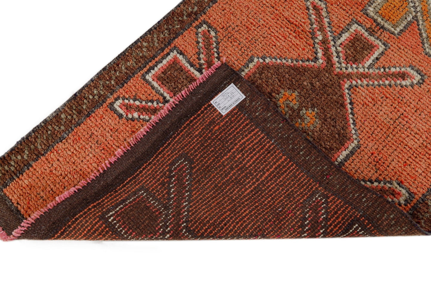 Orange Runner rug 3x10, Turkish runner, Oushak runner, Vintage runner, Turkey rug, Unique rug, Muted rug,Aged rug,One of a kind,7194
