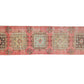 Vintage Runner Rug,Turkish Runner Oushak Runner Pink, 3x12 Rug Runner, Pink Navy Blue,Hallway Runner, Rug Carpet ,Boho,Eclectic,6368