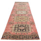 Vintage Runner Rug,Turkish Runner Oushak Runner Pink, 3x12 Rug Runner, Pink Navy Blue,Hallway Runner, Rug Carpet ,Boho,Eclectic,6368