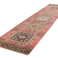 Vintage Runner Rug,Turkish Runner Oushak Runner Pink, 3x12 Rug Runner, Pink Navy Blue,Hallway Runner, Rug Carpet ,Boho,Eclectic,6368