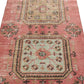 Vintage Runner Rug,Turkish Runner Oushak Runner Pink, 3x12 Rug Runner, Pink Navy Blue,Hallway Runner, Rug Carpet ,Boho,Eclectic,6368
