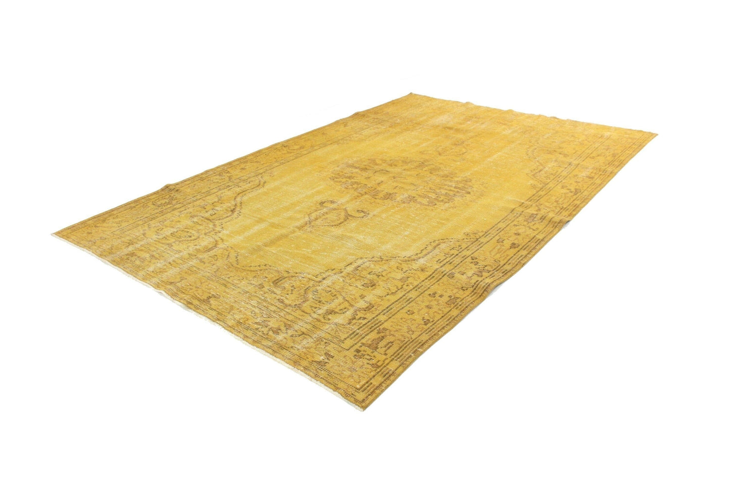 6x9 Yellow Carpet Rug, Turkish Rug 6x9, Vintage Rug 6x9, Floral Rug, One of a kind, Oushak Carpet Rug ,3689
