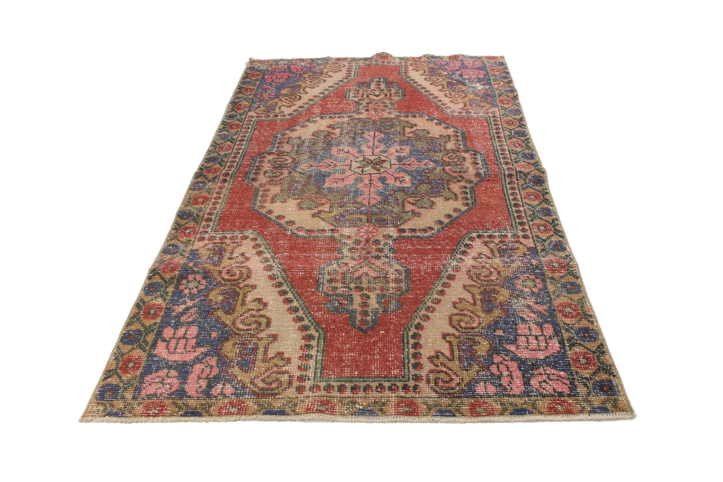 4x7 Muted Turkish Rug, Vintage Rug Oushak, Area Rug Carpet, Handmade Rug, Bohemian Decor, Eclectic Decor, Living room Rug, 5617