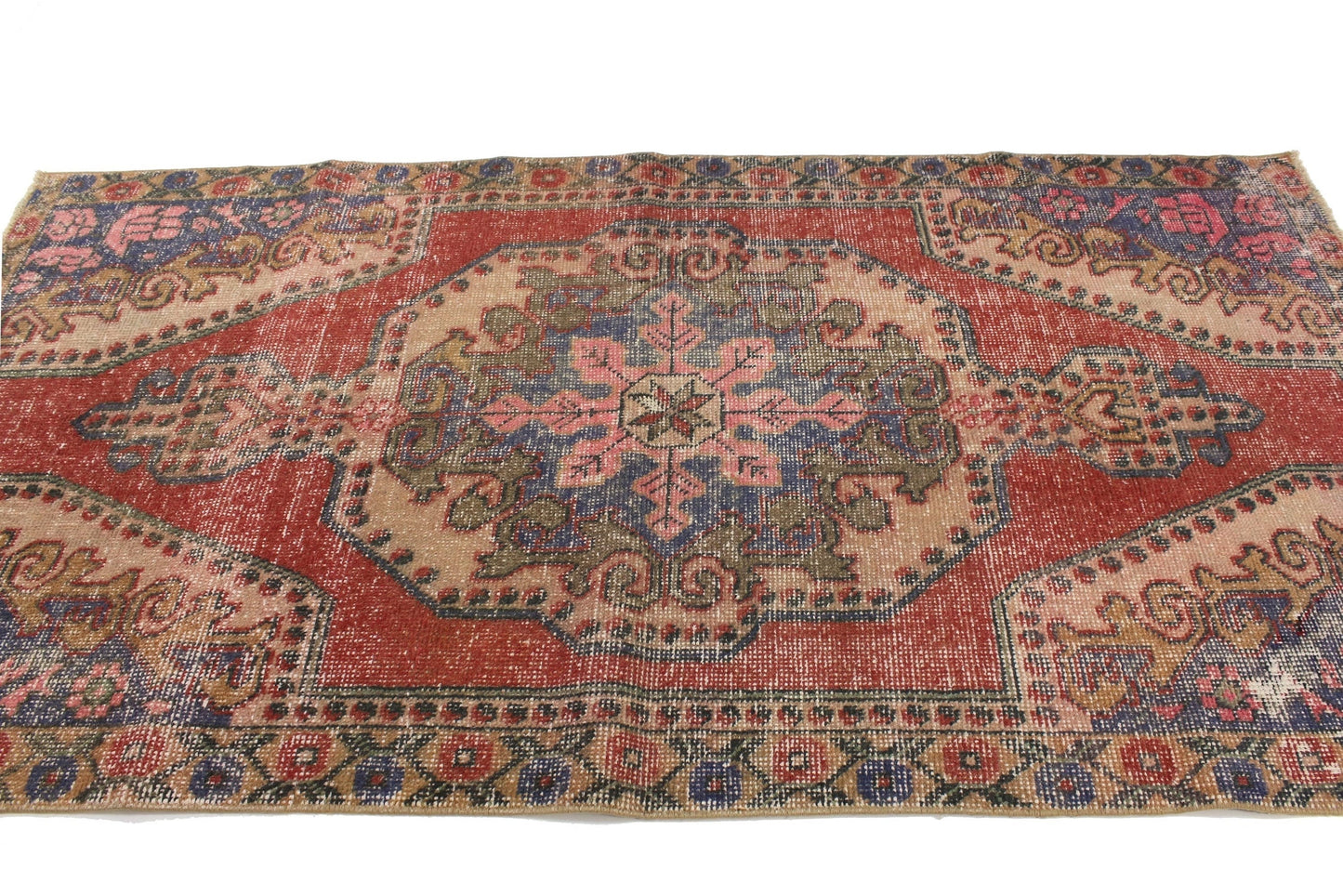 4x7 Muted Turkish Rug, Vintage Rug Oushak, Area Rug Carpet, Handmade Rug, Bohemian Decor, Eclectic Decor, Living room Rug, 5617