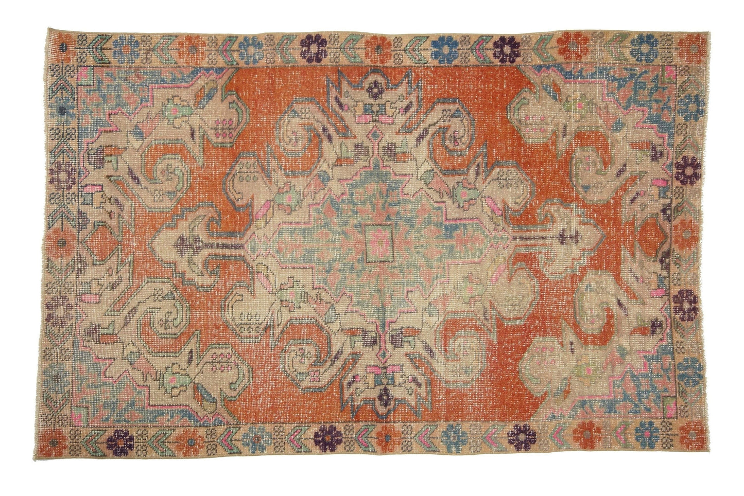 4x7 Oushak Vintage Turkish Rug ,Bohemian Decor, Bedroom Rug, Handmade Rug Carpet, Area Rug, Floor rug, 5614