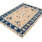 3x5 Small Turkish Rug, Oushak Rug, İndigo Blue, Orange, Rug, Oushak Rug, Boho Decor, Eclectic Rug, Nursery ,Kid Room, Floor Rug,6361