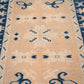 3x5 Small Turkish Rug, Oushak Rug, İndigo Blue, Orange, Rug, Oushak Rug, Boho Decor, Eclectic Rug, Nursery ,Kid Room, Floor Rug,6361
