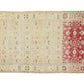 4x7 Pastel Beige Red Turkish Rug, Floral Handmade Area Carpet Rug, Oushak Vintage Rug, Entryway Rug, Bohemian Decor, Office Rug, 5934