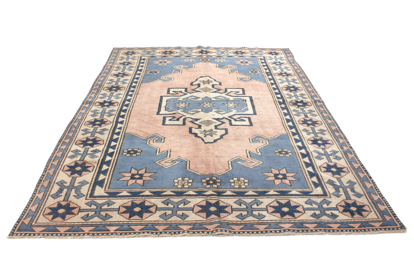 6x8 Rug,Vintage Rug Pretty, Oushak Area Turkish Rug, Carpet Rug Knotted, Living Room Rug, İndoor Turkish Rug 6x8, 6144