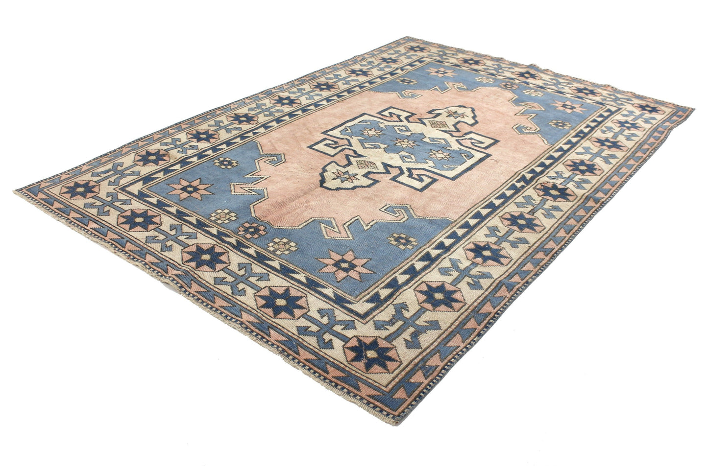 6x8 Rug,Vintage Rug Pretty, Oushak Area Turkish Rug, Carpet Rug Knotted, Living Room Rug, İndoor Turkish Rug 6x8, 6144