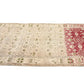 4x7 Pastel Beige Red Turkish Rug, Floral Handmade Area Carpet Rug, Oushak Vintage Rug, Entryway Rug, Bohemian Decor, Office Rug, 5934