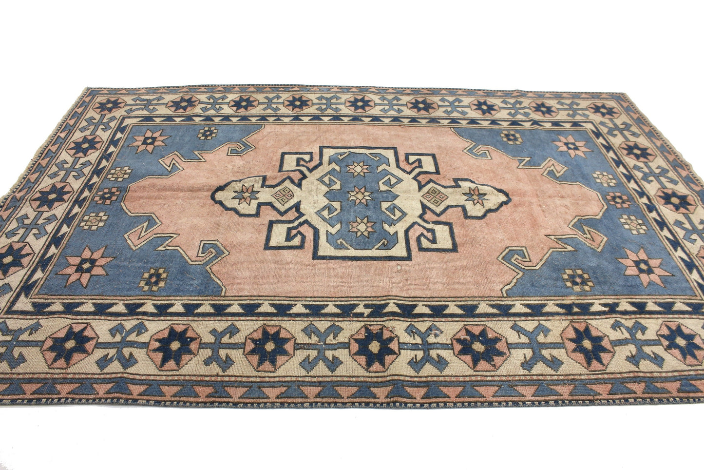 6x8 Rug,Vintage Rug Pretty, Oushak Area Turkish Rug, Carpet Rug Knotted, Living Room Rug, İndoor Turkish Rug 6x8, 6144