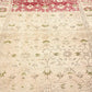 4x7 Pastel Beige Red Turkish Rug, Floral Handmade Area Carpet Rug, Oushak Vintage Rug, Entryway Rug, Bohemian Decor, Office Rug, 5934