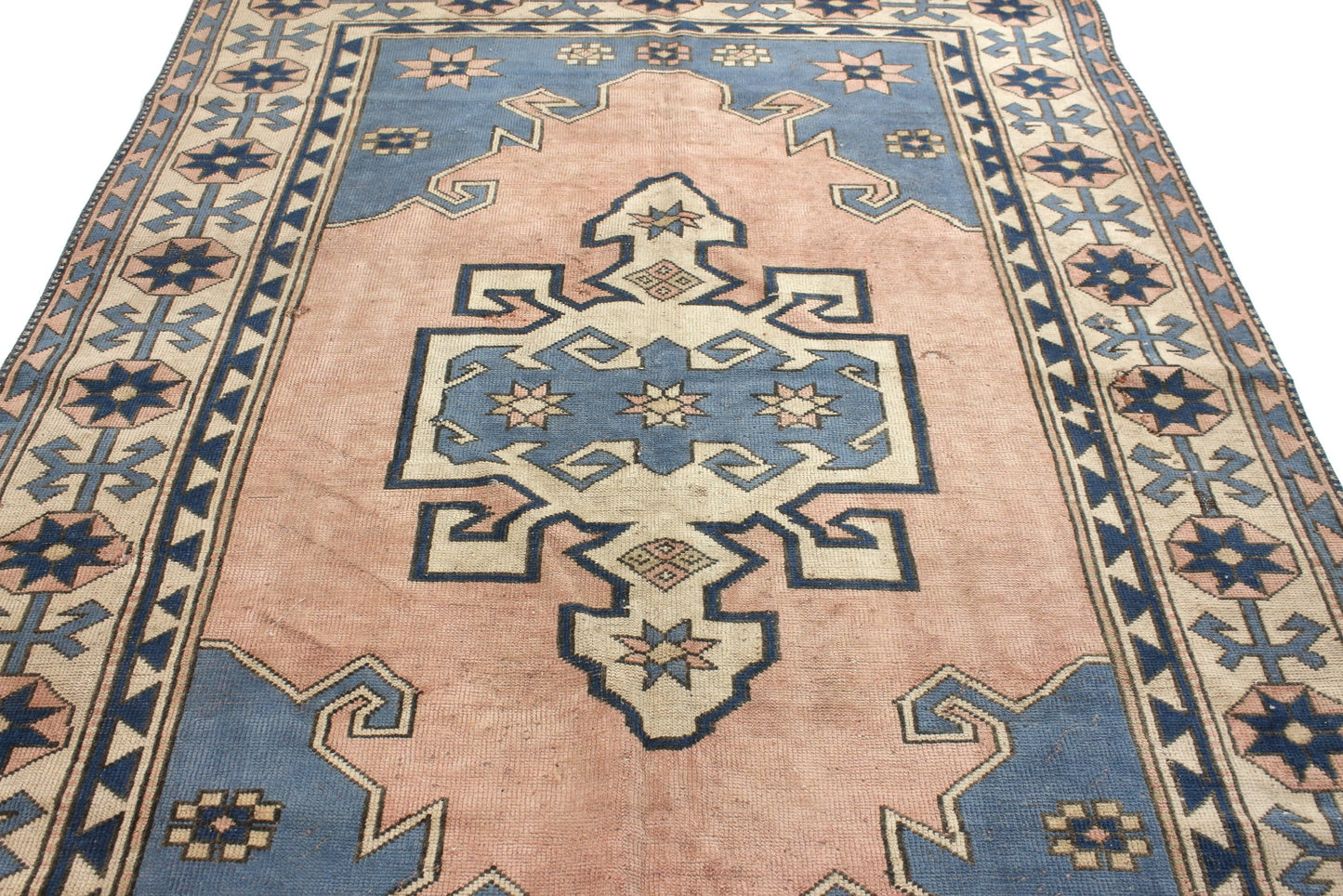 6x8 Rug,Vintage Rug Pretty, Oushak Area Turkish Rug, Carpet Rug Knotted, Living Room Rug, İndoor Turkish Rug 6x8, 6144