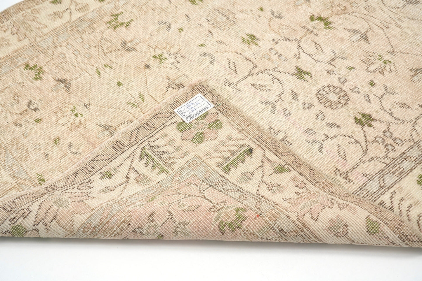4x7 Pastel Beige Red Turkish Rug, Floral Handmade Area Carpet Rug, Oushak Vintage Rug, Entryway Rug, Bohemian Decor, Office Rug, 5934