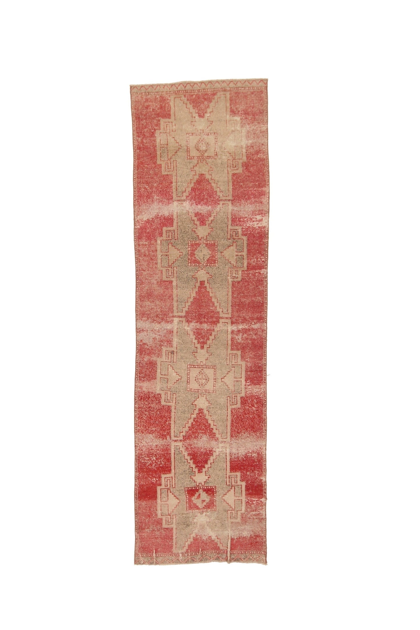 3x10 Faded Runner Rug, Oushak Runner Red, Turkish Runner Boho, Rug Runner Unique, Carpet Runner Oushak, Kitchen Hallway Rug, 4581