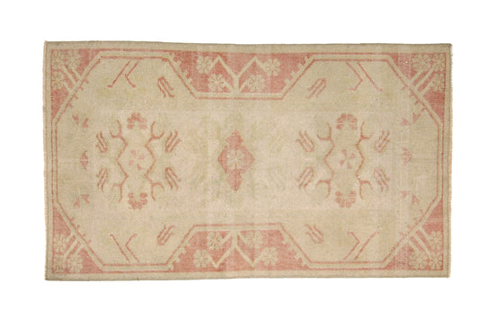Small Oushak Rug, Vintage Rug Beige, Turkish Rug Wool ,Mini Rug, Bath mat, Handmade Rug, Contemporary, 4114