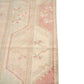 4x7 Muted Beige Pink VİNTAGE RUG, Area Handmade Pastel Geometric Carpet Rug, Coastal Tropical Rug ,Rug Bedroom,5936