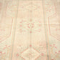4x7 Muted Beige Pink VİNTAGE RUG, Area Handmade Pastel Geometric Carpet Rug, Coastal Tropical Rug ,Rug Bedroom,5936