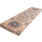 3x11 Runner Rug ,Carpet Runner ,Turkish Runner, Oushak Runner, Vintage Runner ,Hallway Rug, Kitchen Rug, Salmon Pink, Blue, Runner, 4026