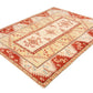 Neutral Oushak Rug, Pale Turkish Rug,  Area Carpet Rug ,4x6 TURKİSH RUG, Small Room Rug, Coastal Decor, Bedroom Rug ,Red, Yellow,Rug4405