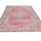 Boho Red Area Vintage rug, 7x11 Turkish rug,7x11 Oushak rug ,Handmade rug, Turkish Carpet, Floor rug,8039