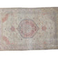 7x10 Floral Rustic Area Rug, Primitive rug, Turkish Oushak Vintage Rug, Handmade Antique Carpet rug,Entryway rug ,Office rug, 8037