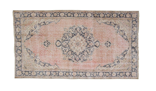 Turkish Rug , Pink Carpet Rug, Oushak Rug, Vintage Rug, 4x8 Rug, Bohemian rug,Kid room rug,Vintage Carpet,Handmade rug, Made in Turkey, 7754
