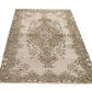 Neutral Turkish Rug, Oushak Carpet rug, Beige Rug, Vintage One of a kind rug, Handmade rug, Area rug 4x7, Unique rug, Floral rug, 9614