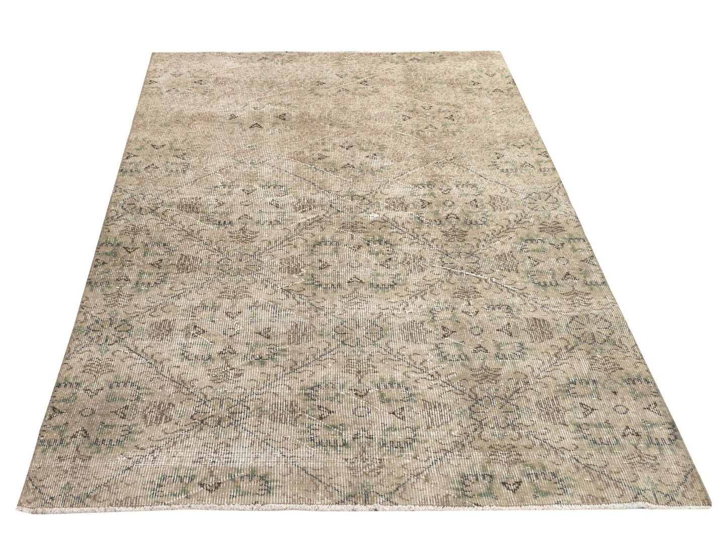 Neutral Vintage Oushak Rug, Area rug 4x7 , Turkish Anatolia Rug, Small Carpet rug, Antique Rug, Handmade Rug,9598