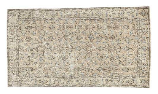 Organic Vintage Rug ,Anatolia Oushak Rug ,Area Rug ,Rug 4x7, Turkish Rug ,Handmade Rug ,Faded Rug ,Neutral Rug, Carpet rug, 9611