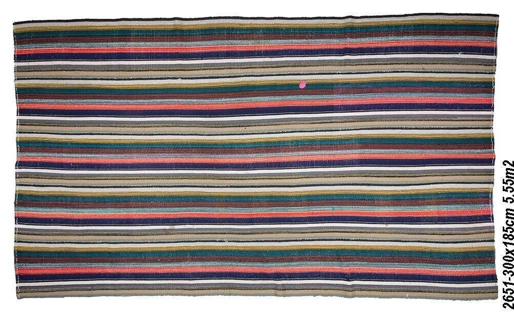 Rainbow Color Striped Rag Kilim rug, 6x10 Turkish Vintage Kilim Rug, Boho Area Chaput Kilim rug,Eclectic Decorative Rug,2651