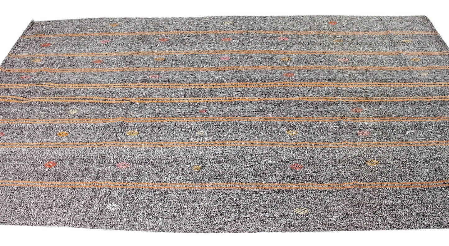 Kilim Rug, Turkish Kilim, Vintage Kilim, Gray Rug Kilim ,6x9 Kilim Rug ,Contemporary Decor, Living Room Rug, Kilim Rug Area, 4740