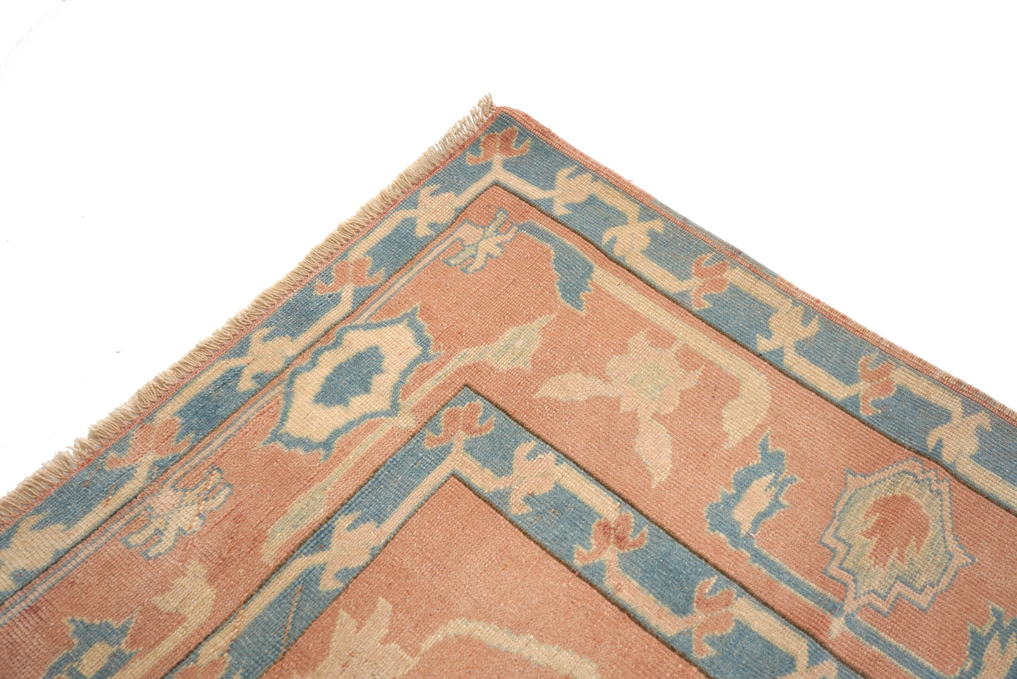 7x9 Rug, 7x9 Turkish Vintage Rug, Faded Rug, Anatolian Rug, Oushak Rug, TURKİSH RUG, Vintage Carpet Rug, Muted Pink Rug • 5796