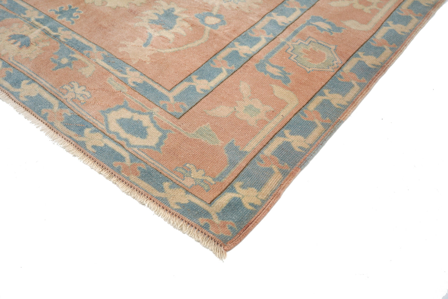 7x9 Rug, 7x9 Turkish Vintage Rug, Faded Rug, Anatolian Rug, Oushak Rug, TURKİSH RUG, Vintage Carpet Rug, Muted Pink Rug • 5796