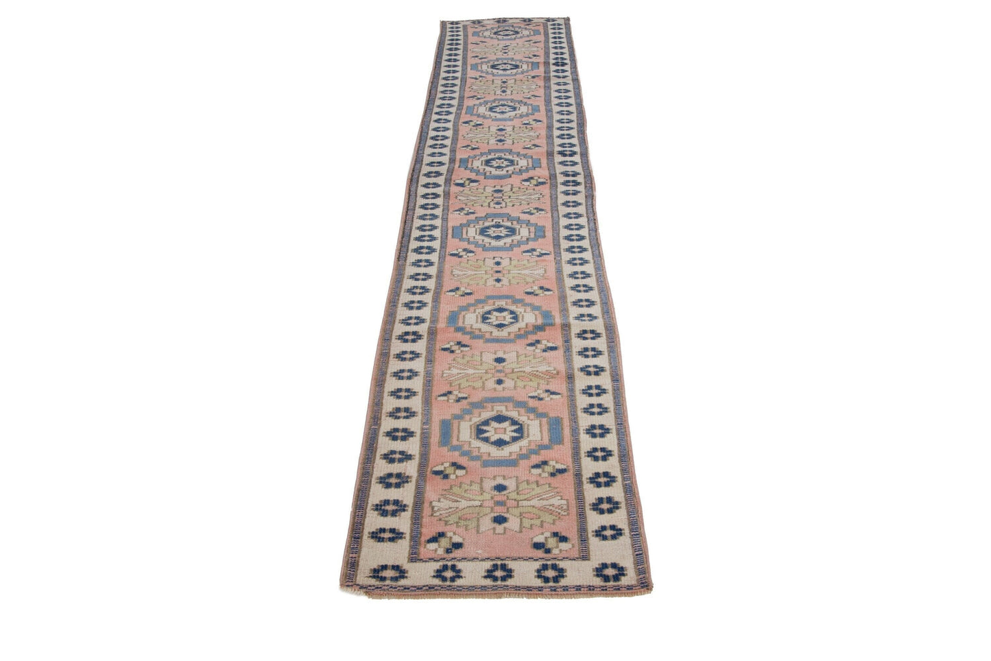 2x12 Turkish Vintage Oushak Carpet Runner rug, Hallway Long Floor Runner rug ,One-of-a-kind, Kitchen rug, Stair rug, Coastal decor, 7719